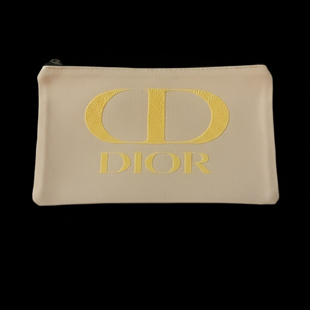 Dior Beige and Yellow Cosmetic Pouch